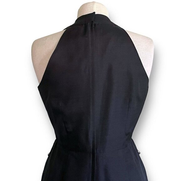 Vintage 90s Lauren Alexandra Womens Dress Sz 10P 10 Petite Black Silk Minimalist - Picture 12 of 13